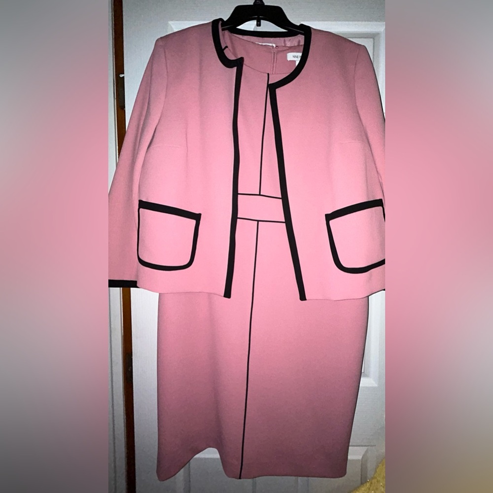 Nine West Dress with blazer (pink with black trim) NWT
